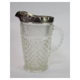 Vintage glass and silver pitcher