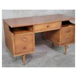 Bassett Mid-century modern walnut veneer desk