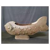 Vintage iron fish planter