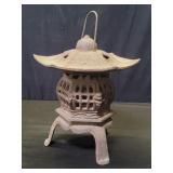 Vintage Japanese pagoda cast iron garden lantern