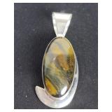 Sterling silver and tiger eye pendant