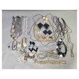Group of costume jewelry - necklaces and earrings
