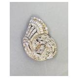 Vintage Art Deco rhinestone dress clip