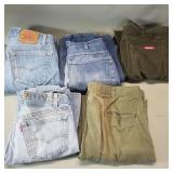 Five pairs of vintage pants