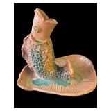 Large terra-cotta Koi fish vase
