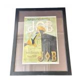 Vintage framed "Job Papier A Cigarettes" poster