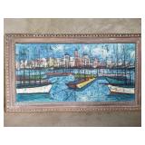 Mid-century Modern nautical signed oil painting