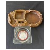 Vintage wood pipe tray