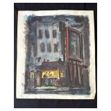 Vintage P. Resnack signed watercolor painting