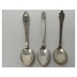 Group of three sterling silver souvenir spoons