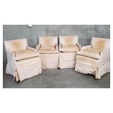 4 vintage upholstered arm chairs