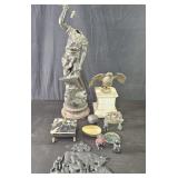 Group of vintage brass, spelter, copper, and