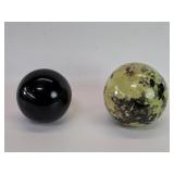 Onyx and Serpentine with pyrite inclusions spheres