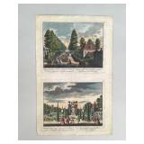 Pair of early 18th c. colored engravings