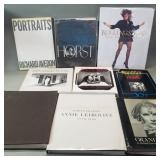 Group of coffee table books, art, portraits, etc