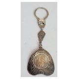 Peruvian sterling silver and 10k gold key ring