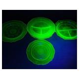 6 pc Anchor Hocking Princess uranium glass