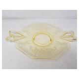 Fostoria yellow etched glass tray