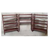 Group of 3 Apple mahogany foldable bookcases