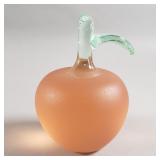 Vintage frosted glass peach paperweight