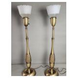 Pair of Rembrandt Mid-century brass table lamps