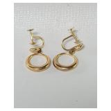 14k gold hoop screw-back earrings