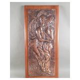 Vintage copper repousse relief plaque