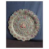 Vintage Tibetan brass wall decoration with