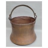 Antique hand forged copper cauldron
