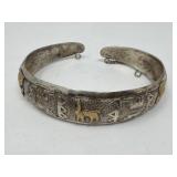Native American sterling and 12K gold cuff