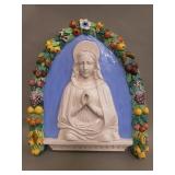 Vintage ceramic Madonna plaque