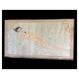 Framed vintage signed pastel