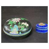 Pair of cloisonne trinket boxes