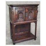 19th century French gothic revival oak cabinet