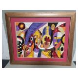 Signed Yeb Ghanaian silk thread art piece