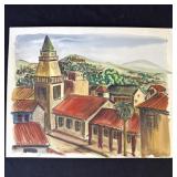 Vintage P. Resnack signed watercolor painting