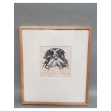 Signed William C. Parker "Young Hawk" block print