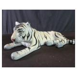 Hand painted resin white tiger figure