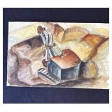 Vintage P. Resnack signed watercolor painting
