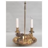 Vintage brass Bouilotte style koi motif table lamp