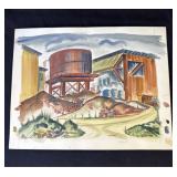 Vintage P. Resnack signed watercolor painting