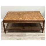 Mid-century Modern burl veneer coffee table