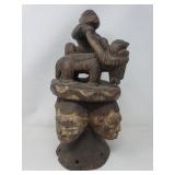 Vintage African carved wood tribal sculpture