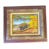 Framed vintage signed oil painting