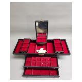 Vintage faux leather jewelry box