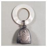 Vintage sterling silver and mother of pearl baby