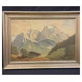 Signed, framed vintage oil on canvas landscape