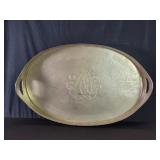 Hand hammered aluminum serving tray