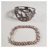Pair of sterling silver bracelets