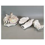Group of composite hands and German porcelain